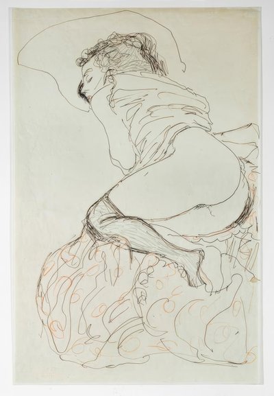 Reclining Semi Nude, Turned to the Left by Gustav Klimt